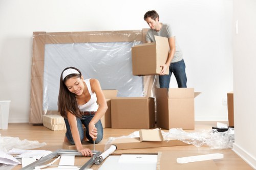 Removal company team preparing a house move in Enfield
