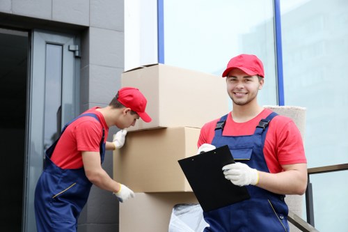 Commercial moving team planning an Enfield business relocation