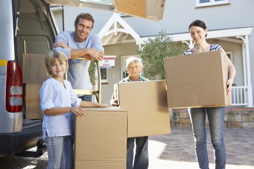 Removal van supporting a move near Enfield residential properties